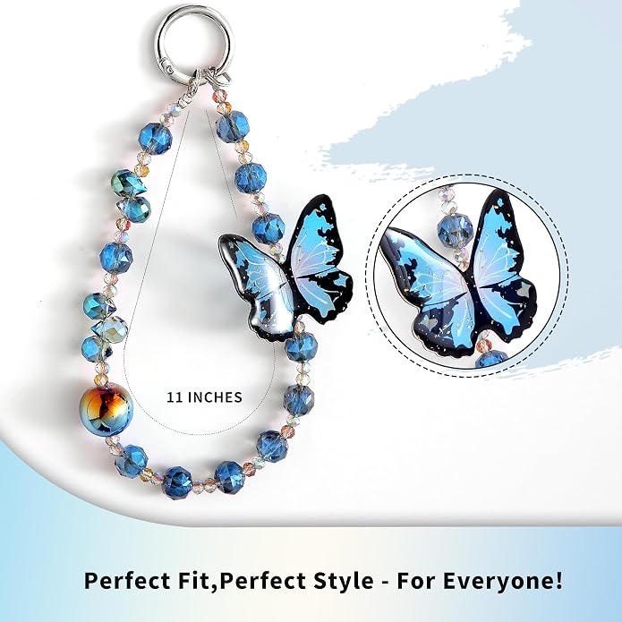Phone Charm with Beaded Crystals, Anti-Theft Phone Strap, Hands-Free & Detachable Cellphone Lanyard, Cellphone Chain Wristlet with Tether Tab - Image 5