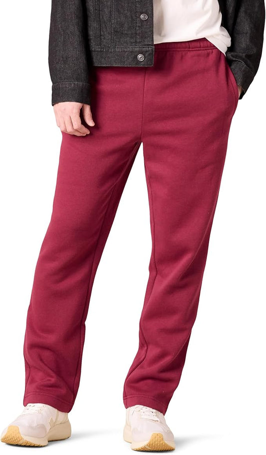 Amazon Essentials Men's Relaxed Straight Leg Fleece Open Bottom Sweatpant (Available in Big & Tall) by AmazonEssentials