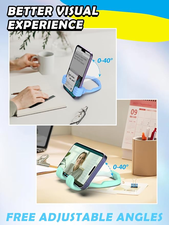 Gifts for Adults Men Women Teens: Girls Boys Gifts for Kids Thumbs Up Lazy Cell Phone Stand Holder for Desk Funny Gift for Dad Mom Wife Husband Teenage Stocking Stuffers Cool Gadget Trendy Stuff - Image 4