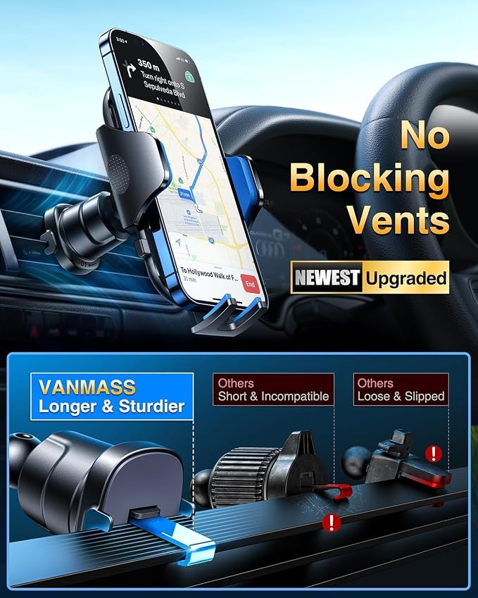 VANMASS Car Phone Holder 2026 Ultimate Military-Grade Strongest Suction & Clip Windshield Dashboard【Newest Best Strongest】Cell Phone Shower & Wall Mounts for iPhone 17 Pro Max 16 15 14 13 Android - Image 8