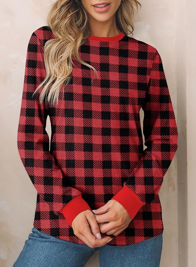 EVALESS Womens Crewneck Long Sleeve Tops Casual Polka Dots Tops Fall 2026 Tshirts Shirts - Image 2