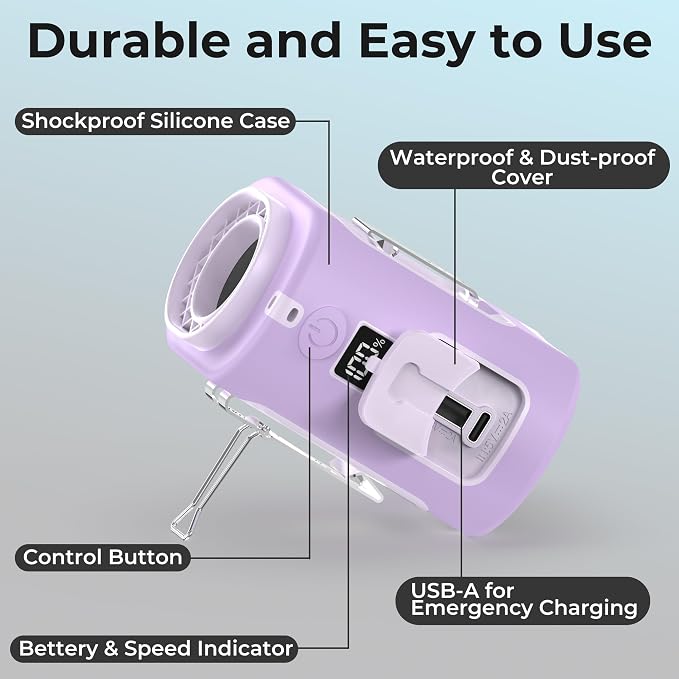 AMACOOL Mini Portable Waist Fan Clip on, Birthday Gifts for Mother Mom Her Girl, 13000RPM Rapid-Cooling Personal Neck Fans, Wearable Shirt Belt Fan for Women Men Outdoor Work Jobsite Travel Camping - Image 7