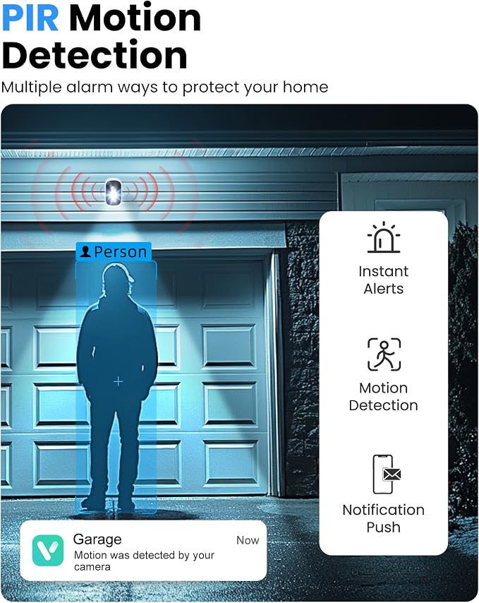 MISECU Security Cameras Wireless Outdoor, 2K Battery Powered WiFi Cameras for Home Security with AI Motion Detection, Color Night Vision, Siren Alarm, 2-Way Talk, IP66 Waterproof, Cloud/SD Storage - Image 4