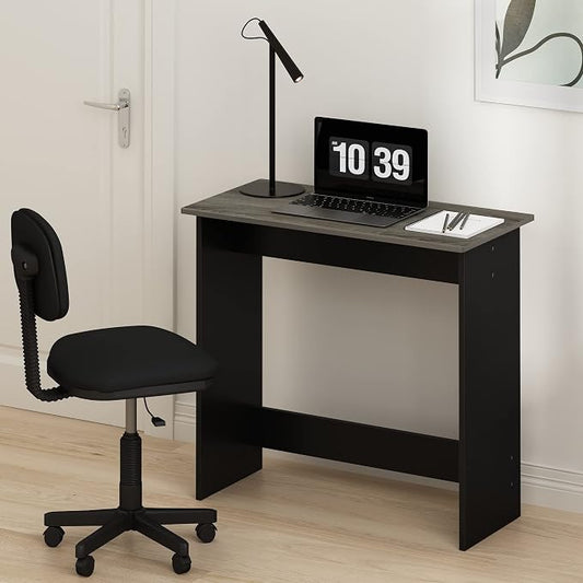 Furinno Simplistic 31-Inch Grey Computer Desk, Small Office Desk, Rectangular Home Office Desk with Drawers, Gaming Desk for Home Office, Bedroom, Study Room, Grey Oak by Furinno-FitsYourSpaceFitsYourBudget