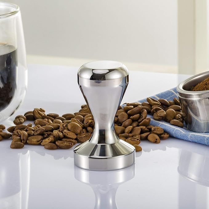 51mm Espresso Tamper, Coffee Tamper with Flat Base, Solid Aluminum Alloy Coffee Press Tool, Chrome-Plated Hand Espresso Tamper for 51mm Portafilter Espresso Machines - Image 4