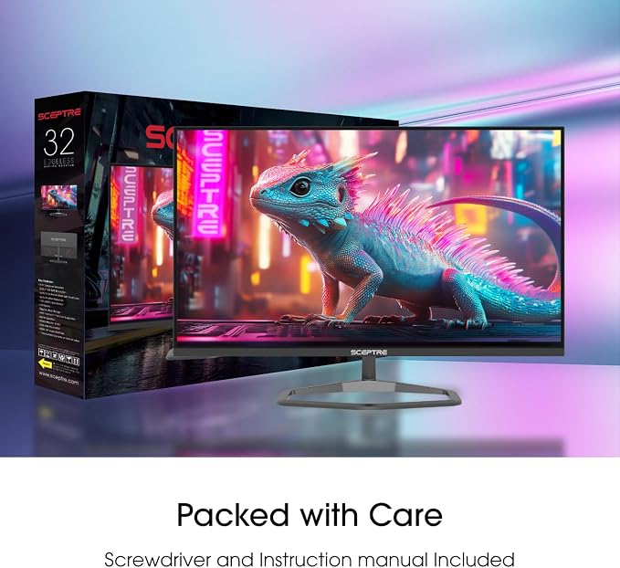 Sceptre New 32-inch 2K QHD 2560 x 1440 Prime Gaming Monitor up to 210Hz USB Type-C DisplayPort HDMI sRGB 115% 1ms Build-in Speakers, Machine Black 2026 ((E325B-QW200D Series) - Image 4