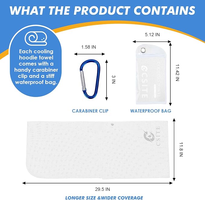 CSITE 3 Pack Cooling Hoodie Towels for Neck and Face, UPF 50 Sun Protection & Instant Cooling, Ice Towels for Hot Weather, Soft Breathable Towel for Sport, Work Out, Gym, Camping & More Activities - Image 6