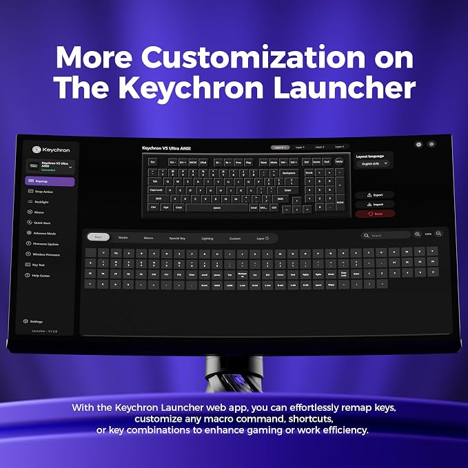 Keychron V5 Ultra 96% Wireless Mechanical Keyboard with 8000Hz Polling Rate & NKRO, Hot-Swappable RGB, Brown Switches, 97 Keys, 2.4GHz/Bluetooth/Wired, OSA PBT Keycaps, for Mac/Win/Linux - White - Image 7