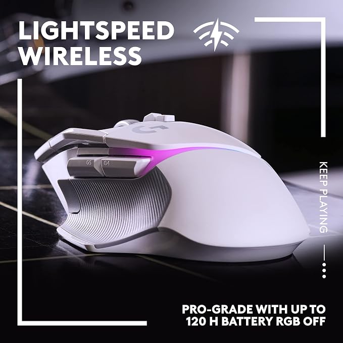 Logitech G502 X Plus Wireless RGB Gaming Mouse - White | Optical Switches, LIGHTSYNC RGB, 13 Buttons, Infinite Scroll, <130 Hr Battery, USB-C, POWERPLAY Charging, PC/Mac Compatible - Image 3