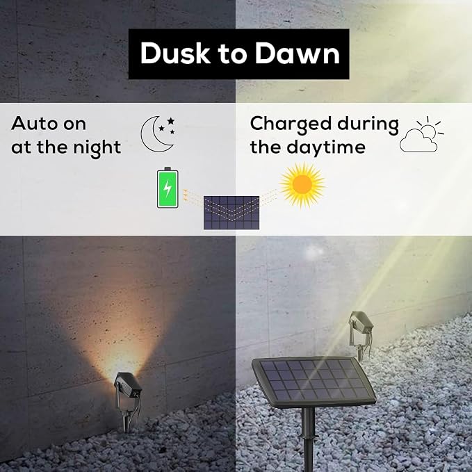Solar Smart Bluetooth Landscape Spotlights 6 Pack, RGBW Landscape Light, Solar Spot Lights Outdoor, Solar Outdoor Uplights for Garden Trees Yard Landscape - Image 6