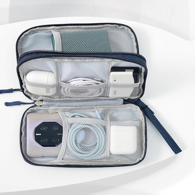 Electronic Organizer Travel Case Water Resistant Cord Pouches for Organization,Cable Organizer,All-in-One Double Layers Storage Bag for Accessories,Charger, Cable - Image 3