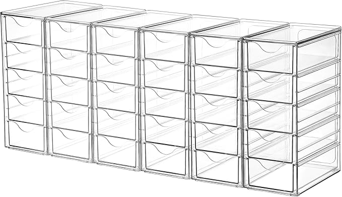 Vtopmart Acrylic Desk Organizer with 30 Drawers for Office, Makeup, Crafts | Clear Storage Drawers for Office Supplies, Desktop Organization for Makeup, Jewelry, Art Crafts, Bead, Pen, Stationary by Vtopmart