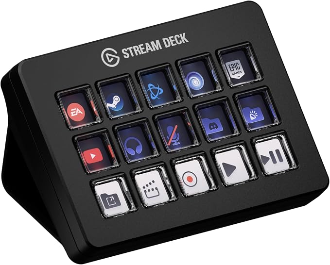 Elgato Stream Deck Scissor Keys Workflow Controller | Tactile, responsive macro keys, Monitor CPU, GPU, ping, FPS, LED-lit icons, Regular plugin updates, Windows and macOS by Elgato