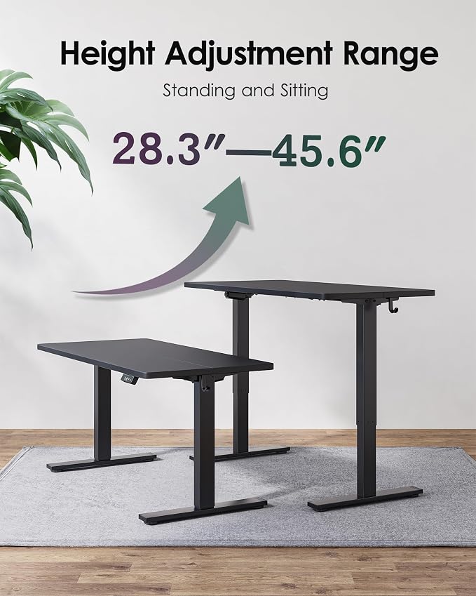 TIQLAB Height Adjustable Electric Standing Desk, 40 x 24 inch, Sit Stand Up Desk, Splice Board, Computer Home Office Desk, Black Top - Image 4