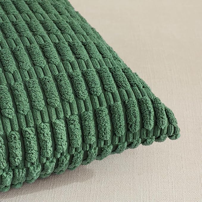 Fancy Homi 4 Packs Decorative Throw Pillow Covers for Living Room Couch Bed, Modern Farmhouse Boho Home Décor Accent Cushion Case, 24" x 16", Green Series - Image 4