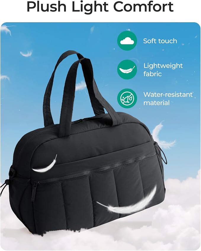 BAGSMART Duffle Bag for Travel, Gym Bag for Women, Weekender Carry on Bag | PVC Wet Pocket, Airline Approved Personal Carry-on Size, Fits Under-seat, One Bag for Gym, Travel, Hospital, Overnight - Image 5