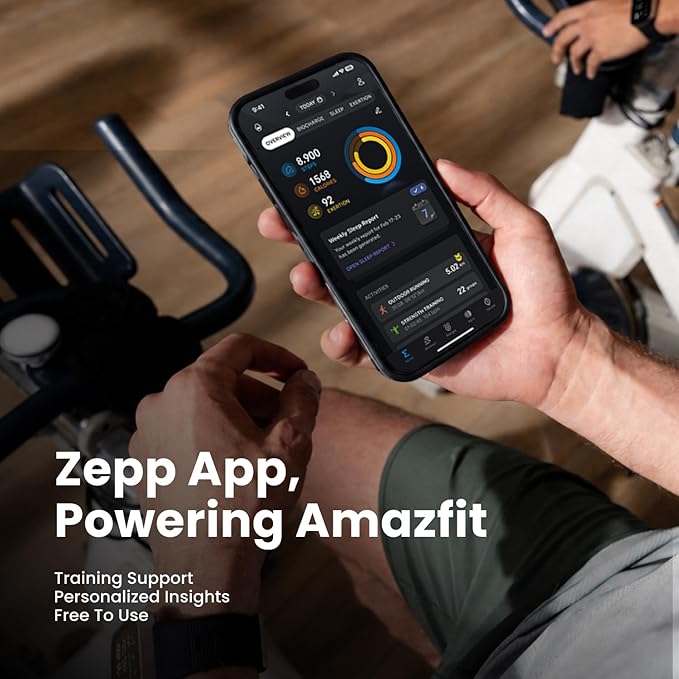 Amazfit Bip Max 50mm Smartwatch, 2.07" AMOLED Display, 20 Days of Battery, GPS, 4GB Storage, Offline Maps, Fitness Tracker, Hybrid Training, 150+ Sports, HYROX Mode, 5 ATM for Android & iPhone, Gray - Image 6