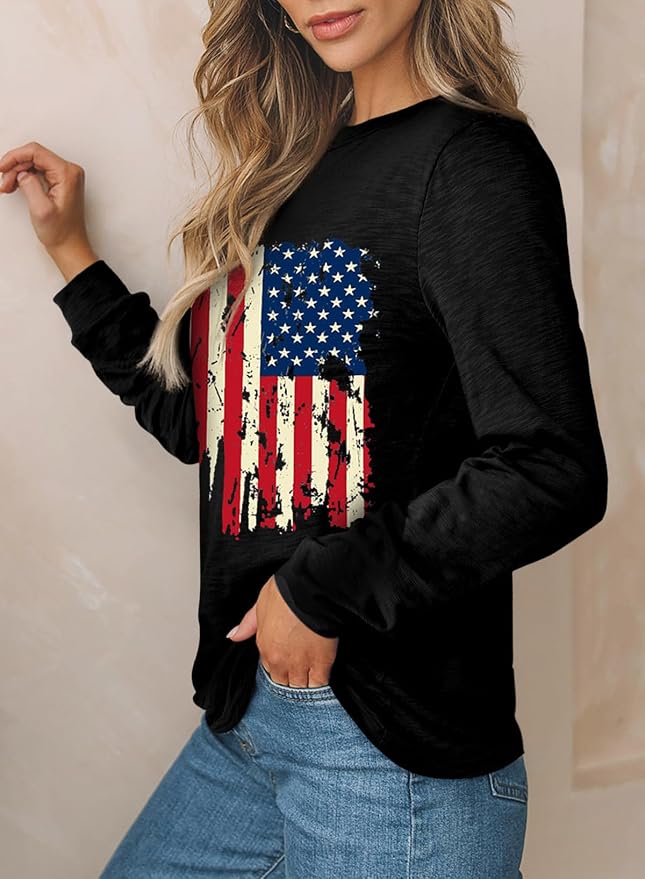 EVALESS Womens Crewneck Long Sleeve Tops Casual Polka Dots Tops Fall 2026 Tshirts Shirts - Image 3
