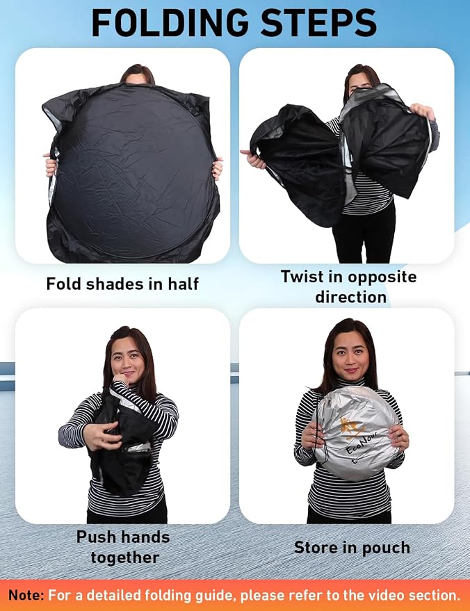 EcoNour Windshield Sunshade Compatible for Nissan Kicks 2018-2022 2023 2024, Sun Visor for Front Windshield & Window Sun Shade Cover, UV Heat Blocker & Protector, Car Accessories - Image 7
