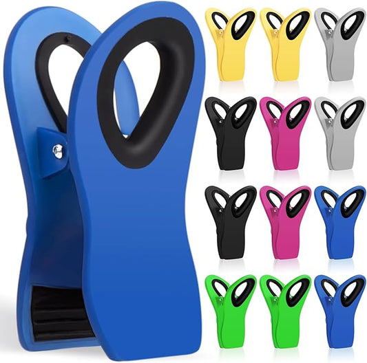 JETMORE 12 Pack Chip Clips Bag Clips Food Clip for Food Storage, Snack | Strong plastic jaws preserve freshness, magnetic chip clips hold snacks, and kitchen clips organize opened bags by Jetmore