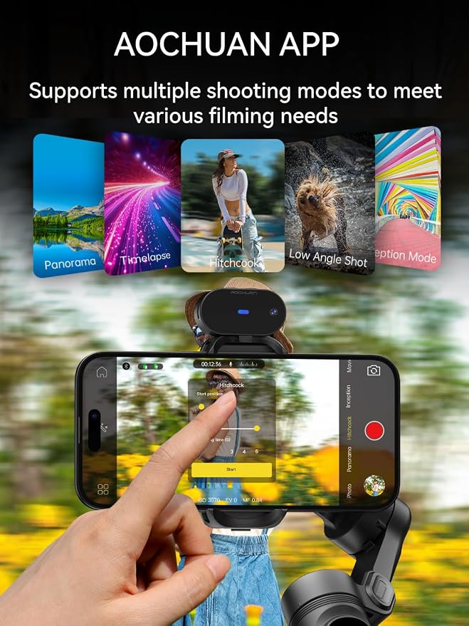AOCHUAN Gimbal Stabilizer for Smartphone with AI Tracking Sensor, Gimbal with Focus Wheel for Phone/Android, Phone Stabilizer with 7.0 Anti-Shake for Video Recording-Smart XE AI - Image 6