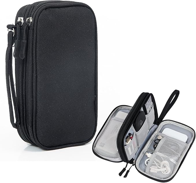 Electronic Organizer Travel Case Water Resistant Cord Pouches for Organization,Cable Organizer,All-in-One Double Layers Storage Bag for Accessories,Charger, Cable by AYANICA