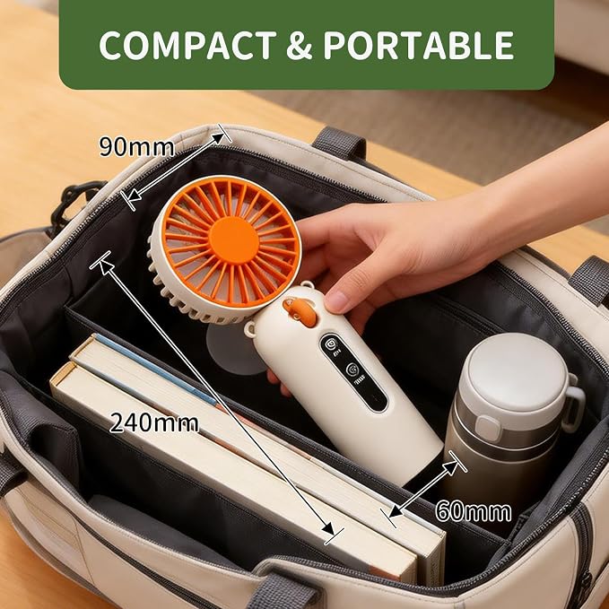 Weljoy Portable Mist Fan Blows Cold Air, 115ml Water Tank, IceMask Cooling Tech, 4000mAh 15H Battery, Handheld Fan for Beach, Music Festivals, Theme Parks, Sports, Outdoor Events, Travel, Summer Gift - Image 6