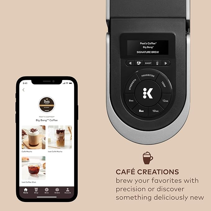 Keurig K-Café SMART Single Serve Coffee Maker with WiFi Compatibility, Latte and Cappuccino Machine with Built-In Frother, 6 Brew Sizes, Black | WIFI Brewid Smart Brewing, Built-in Milk Frother for Lattes and Cappuccinos, 6 Brew Sizes, K-Cup Pod Compat... - Image 3