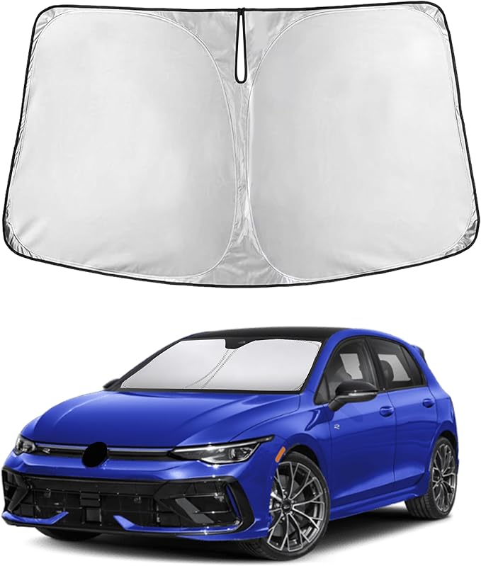 EcoNour Windshield Sunshade Compatible for Volkswagen VW Golf Mk8 2022-2024 2025 2026, Sun Visor for Front Windshield & Window Sun Shade Cover, UV Heat Blocker & Protector, Car Accessories by EcoNour