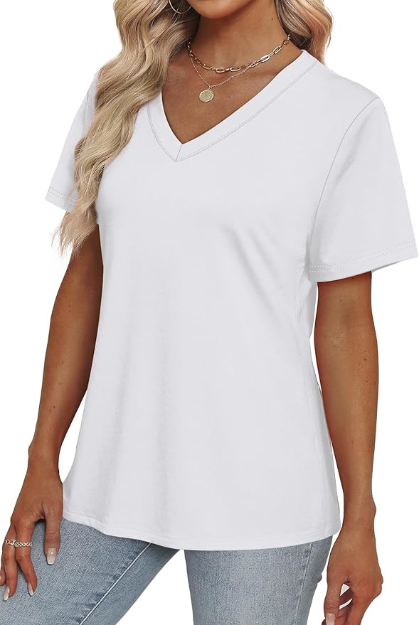 Alaroo Womens Summer Tops 2026 V Neck Short Sleeve Shirts Trendy Dressy Casual Vacation Outfits Printed - Image 3