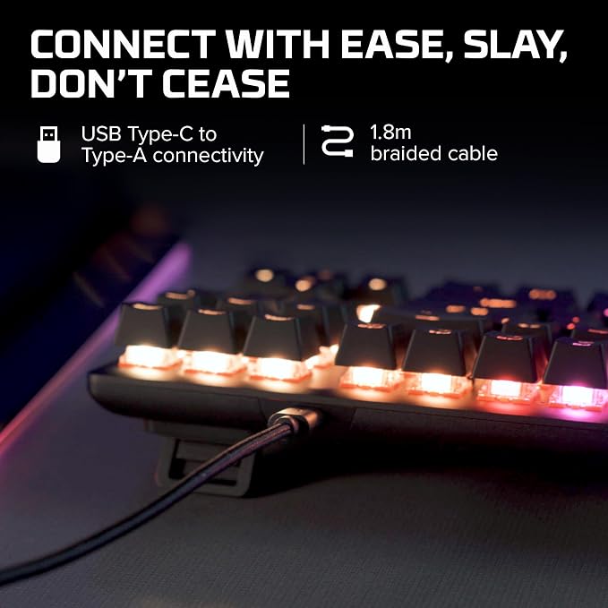 HyperX Alloy Origins Core - Tenkeyless Mechanical Gaming Keyboard, Software Controlled Light & Macro Customization, Compact Form Factor, RGB LED Backlit, Linear HyperX Red Switch,Black - Image 2