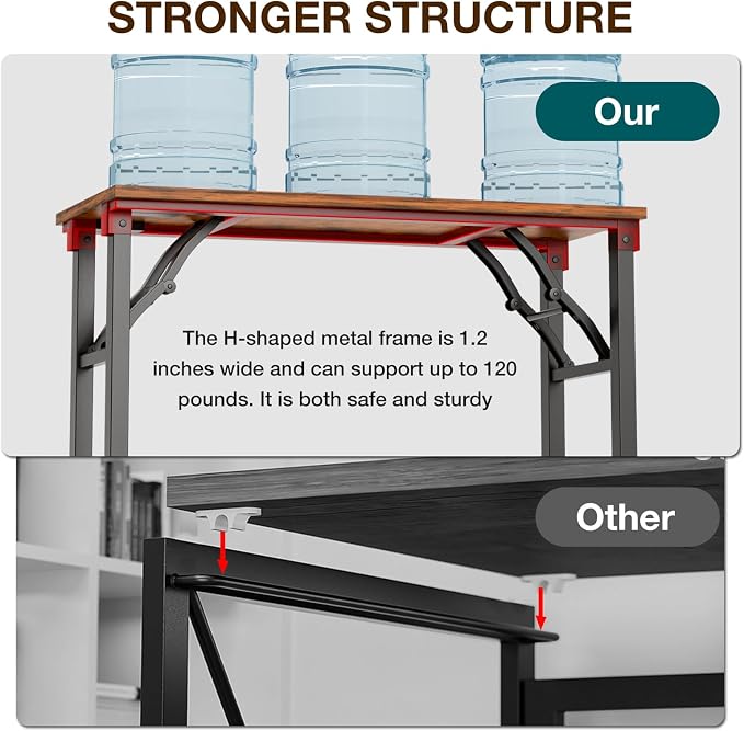 TEMI Small Computer Desk Folding Table - 35.8" Foldable Office Desk, No Assembly, Perfect for Small Spaces in Bedroom, Dorm, or Apartment, Portable Mini Desk or Study Table with Compact Design, Brown - Image 8