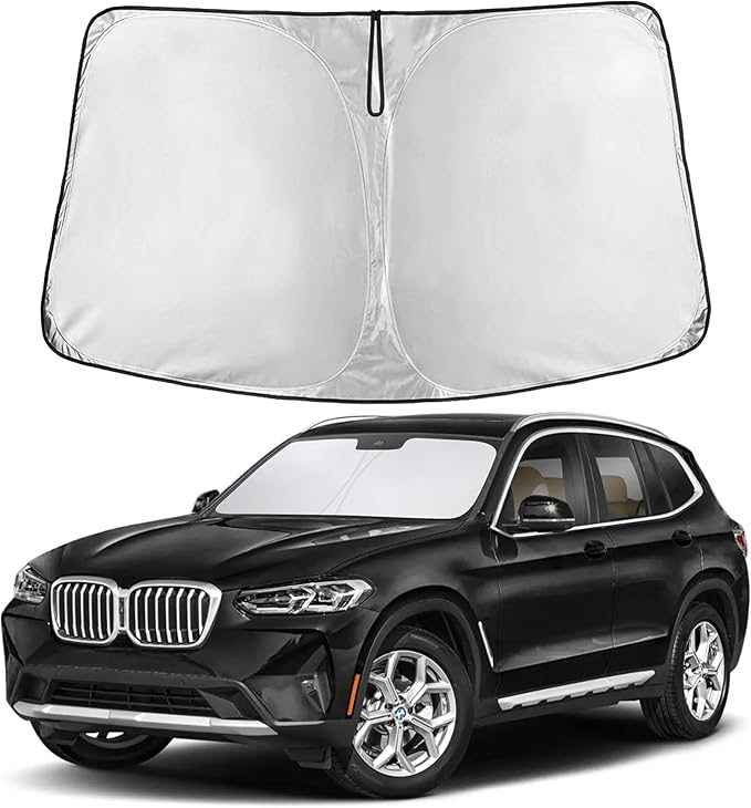 EcoNour Windshield Sunshade Compatible for BMW X3 2018-2024, 2025, 2026 Including sDrive30i, xDrive30i, M40i, and Hybrid Trims, Sun Visor for Front Window Sun Shade Cover, Car Accessories by EcoNour