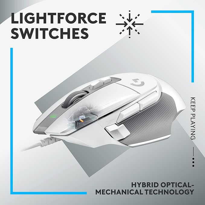 Logitech G502 X Wired Gaming Mouse - White | Optical Switches, 13 Buttons, Infinite Scroll, PC/MacOS Compatible - Image 2
