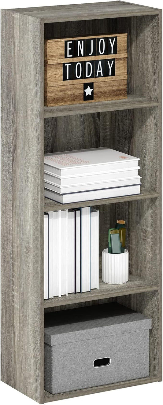 Furinno Luder Bookcase / Book / Storage, 4-Tier, French Oak by Furinno-FitsYourSpaceFitsYourBudget