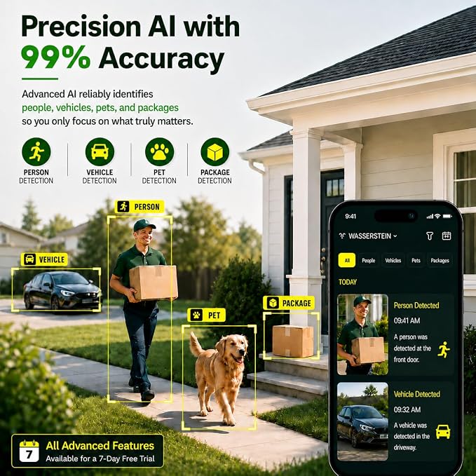2K Window Camera,2.4G WiFi Indoor Camera for Home Security, AI Color Night Vision, Person & Motion Detection,911 Emergency, US Based Cloud, 24/7 Recording - Image 2