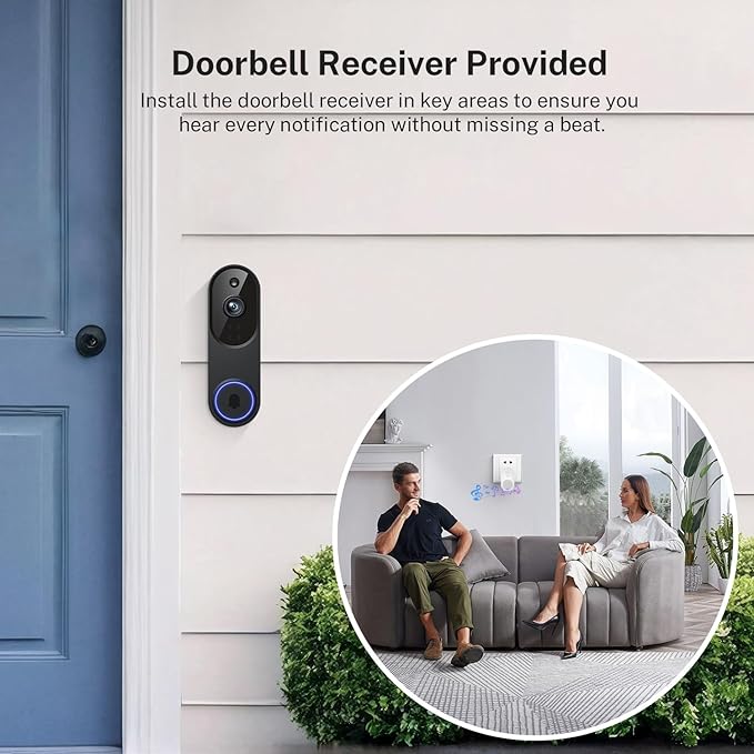 Orbitell 1080p Wireless Wi-Fi Video Doorbell Camera with Two Way Audio, Night Vision, Cloud Storage, Smart AI Motion Detection, Support 2.4GHz Wi-Fi only - Image 7