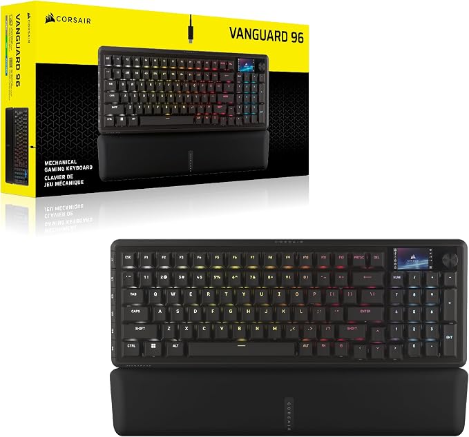 Corsair Vanguard 96 Wired Mechanical Gaming Keyboard – 96% Layout, MLX Fusion Tactile Switches, 8000Hz Polling, LCD Display, Virtual Stream Deck, G-Keys, SOCD Flashtap, QWERTY US – Black - Image 13