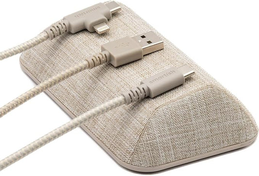 Smartish® Magnetic Cord Holder - Bigger Cable Wrangler Organizer with Magnet Clips for Charger Management on Desktop, Nightstand - Holds 6+ Cables - Lightly Toasted Beige by Smartish-PhoneCasesandStuff
