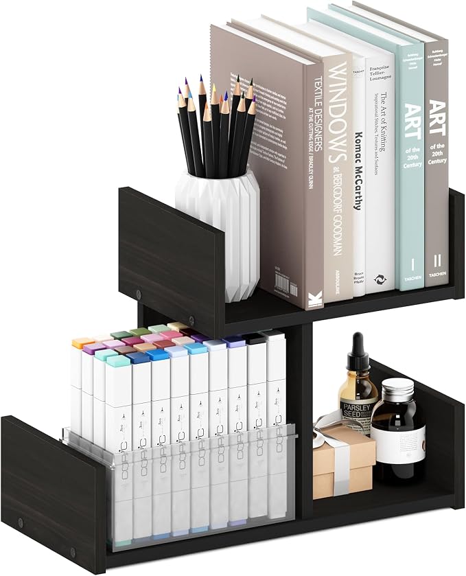 Furinno HERMITE Desk File Folder Organizers, 3-Shelf Desktop Office Organization Racks, Desk Top Display Book Shelf, for Paper, Office Supplies, Magazine, Espresso by Furinno-FitsYourSpaceFitsYourBudget