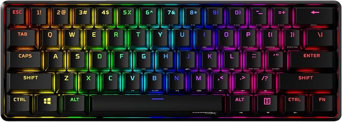 HyperX Alloy Origins 60 - Mechanical Gaming Keyboard - Ultra Compact 60% Form Factor - Tactile Aqua Switch - Double Shot PBT Keycaps - RGB LED Backlit - NGENUITY Software Compatible,Black by HyperX