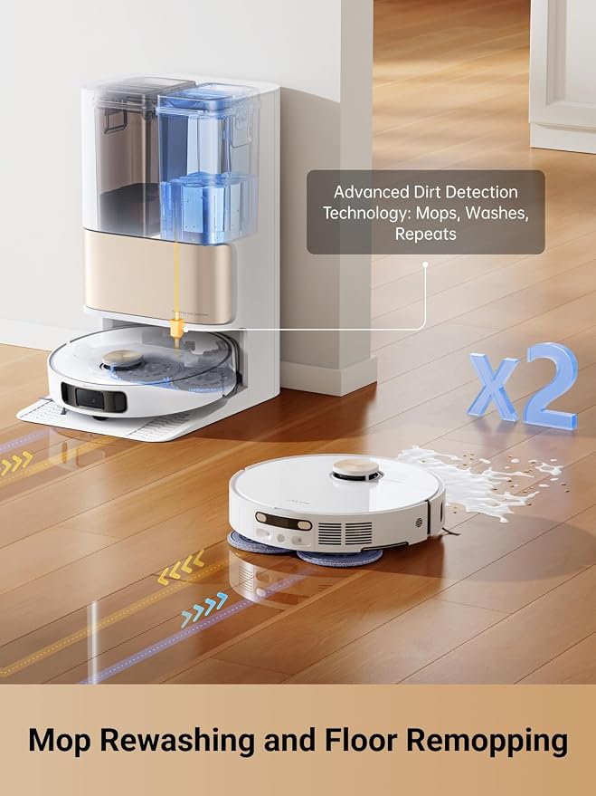 dreame L10s Pro Ultra Heat Robot Vacuum and Mop, 136°F (58°C) Mop Washing | MopExtend Edge Cleaning, 7,000Pa Suction, Effortless Robot Maintenance, Rewashing and Remopping, Smart Obstacle Avoidance - Image 7
