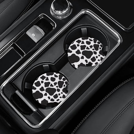 4 Pack Car Coasters, 2.75inch Cow Print Car Cup Holder Coasters for Cars, Neoprene Cup Pad Mat for Cup Holders for Women by Joyberg