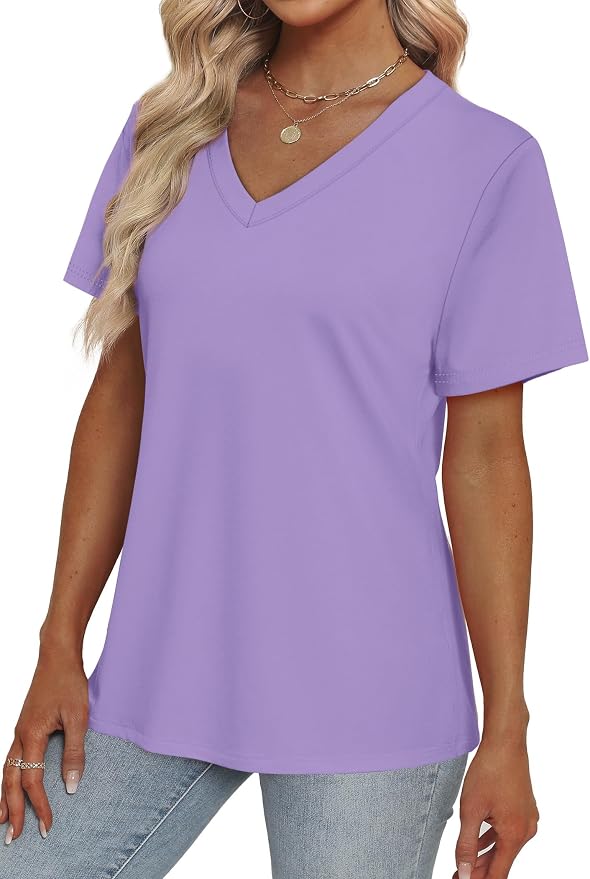 Alaroo Womens Summer Tops 2026 V Neck Short Sleeve Shirts Trendy Dressy Casual Vacation Outfits Printed - Image 3