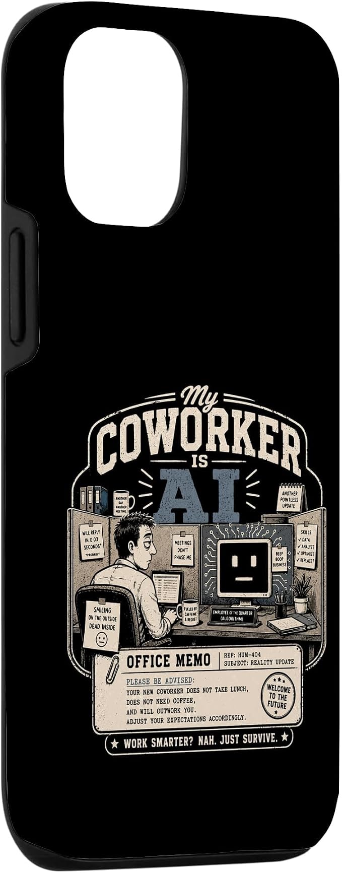 My Coworker is AI Office Humor Funny Workplace Replacement Case for iPhone 12/12 Pro - Image 3