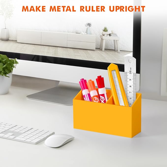 BEYGORM Magnetic Dry Erase Marker Holder for Whiteboard & Refrigerator | Non-slip Acrylic Pen Holder for Classroom, Fridge Magnet, Locker Organizer Accessories, Teacher & School Supplies(Orange) - Image 6