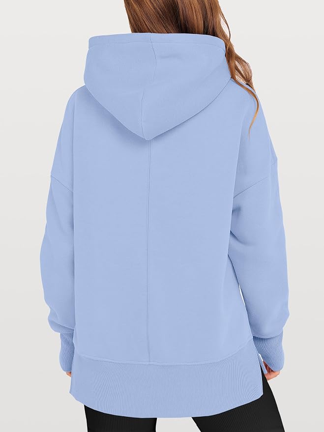 ANRABESS Womens Oversized Hoodies Long Sleeve Fleece Side Slit Hooded Sweatshirts Pullover 2026 Fall Outfits Y2K Clothes - Image 5