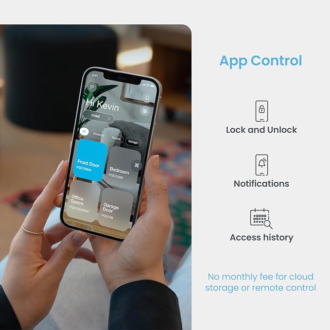Lockly Secure Pro Smart Door Lock,Fingerprint Keyless Entry Door Lock,Apple Home Key Compatible,Auto Lock, App Remote Control,IP65 Waterproof,Easy Installation - Image 6