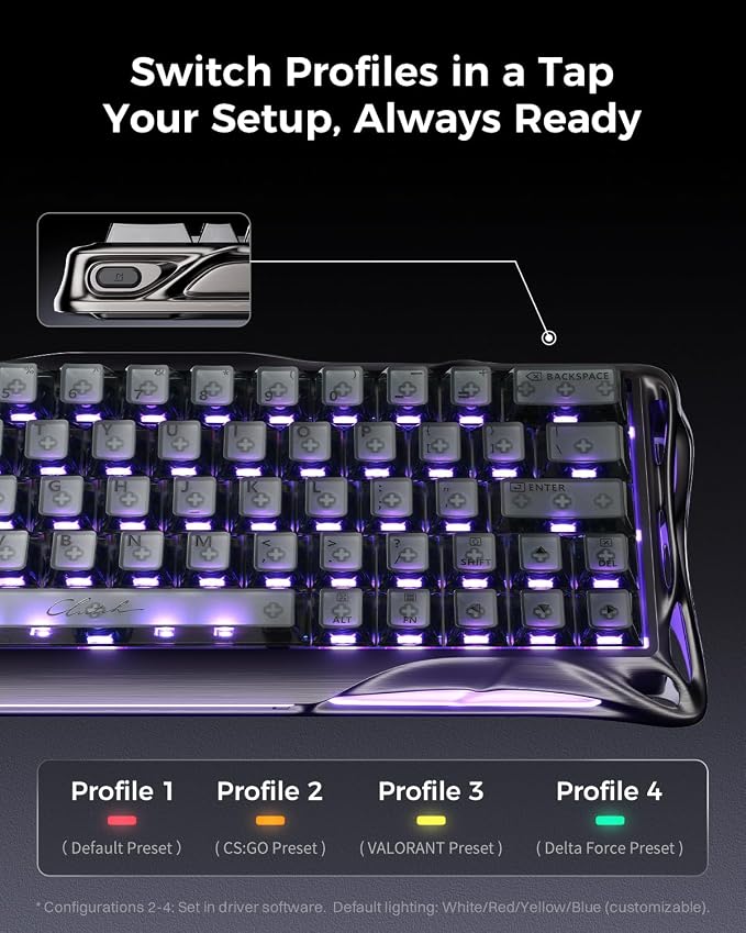 GravaStar Mercury V60 Pro 60% HE Magnetic Gaming Keyboard, True 8kHz Polling Rate, 0.125ms Latency, Dynamic Rapid Trigger, 0.005mm Adjustable Actuation, Full Aluminum Frame - Image 7