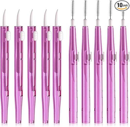 10Pcs Cell Phone Cleaning Kit, Dual Head Anti-Clogging Nylon Brushes Hook Cleaner, Multifunction Mini Cleaning Kits for 16 17 Pro Max Charging Port, Speaker, Earphone, Tablet, Camera, Keyboard, Purple by Unknown